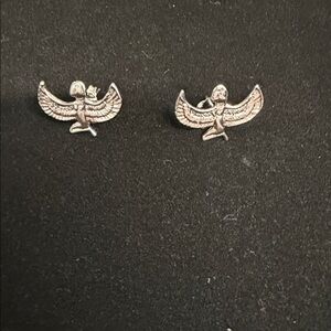 Silver 925 Winged Goddess Earrings